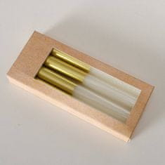 Boltze Barevné svíčky s táckem v zlaté barvě, 4 ks barva bílá