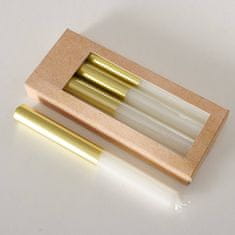 Boltze Barevné svíčky s táckem v zlaté barvě, 4 ks barva bílá