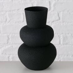 Boltze Černá kovová váza MAYNAR, 17 cm barva černá