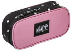 MEATFLY Penál Pencil Case Dusty Rose / Black Dots