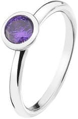 Hot Diamonds Stříbrný prsten Emozioni Scintilla Violet Spirituality ER021 (Obvod 56 mm)