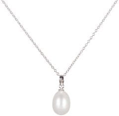 JwL Luxury Pearls Stříbrný náhrdelník s pravou perlou JL0436 (řetízek, přívěsek) (Délka 55 cm)