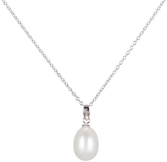 JwL Luxury Pearls Stříbrný náhrdelník s pravou perlou JL0436 (řetízek, přívěsek)