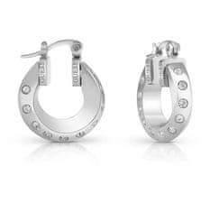 Guess Ocelové náušnice kruhy s krystaly Hoops Don`t Lie JUBE01487JWRHT/U