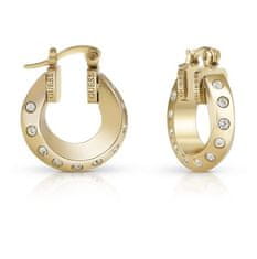 Guess Pozlacené náušnice kruhy s krystaly Hoops Don`t Lie JUBE01487JWYGT/U