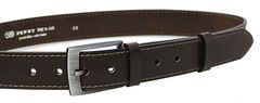 Penny Belts Pánský kožený opasek 35-1-40 dark brown (Délka pásku 100 cm)