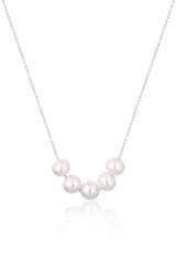 JwL Luxury Pearls Jemný stříbrný náhrdelník s pravými říčními perlami JL0782