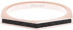 Gravelli Ocelový prsten s betonem Two Side bronzová/antracitová GJRWRGA122 (Obvod 50 mm)