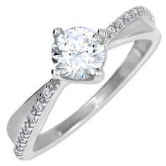 Brilio Zlatý dámský prsten s krystaly 229 001 00806 07 (Obvod 54 mm)
