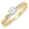 Půvabný prsten s krystaly ze zlata 229 001 00810 (Obvod 54 mm)