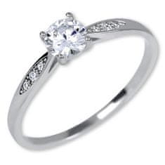Brilio Něžný dámský prsten z bílého zlata 229 001 00809 07 (Obvod 58 mm)