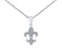 Silvego Stříbrný náhrdelník skautská lilie Henriette s Brilliance Zirconia DCC1608267N
