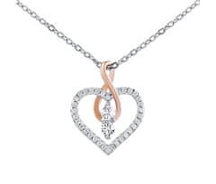 Silvego Stříbrný náhrdelník Camilla s přívěskem srdce a Infinity s Brilliance Zirconia DCC1607028N
