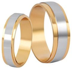 Beneto Exclusive Dámský bicolor prsten z oceli SPD05 (Obvod 49 mm)