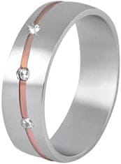 Beneto Exclusive Dámský bicolor prsten z oceli SPD07 (Obvod 50 mm)