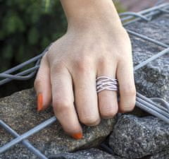 Beneto Stříbrný prsten se zirkony AGG341 (Obvod 56 mm)