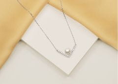 Brilio Silver Elegantní stříbrný náhrdelník s pravou perlou NCL56W