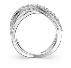 Swarovski Třpytivý dvojitý prsten TWIST 5572716 (Obvod 55 mm)