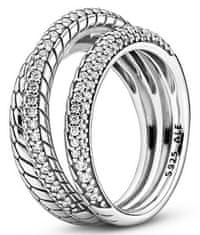 Pandora Designový prsten s hadím vzorem 199083C01 (Obvod 50 mm)
