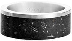 Gravelli Stylový betonový prsten Edge Fragments Edition ocelová/atracitová GJRUFSA002 (Obvod 72 mm)