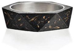 Gravelli Stylový betonový prsten Cubist Fragments Edition měděná/antracitová GJRUFCA005 (Obvod 47 mm)