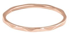 Troli Minimalistický pozlacený prsten s jemným designem Rose Gold (Obvod 57 mm)