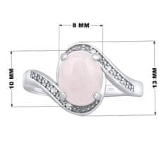Silvego Stříbrný prsten s přírodním růženínem JST14809RO (Obvod 56 mm)