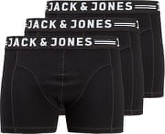 Jack&Jones Plus 3 PACK - pánské boxerky JACSENSE 12147591 Black (Velikost 6XL)