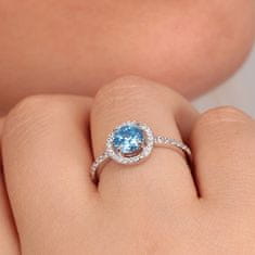 Morellato Něžný stříbrný prsten s akvamarínem a krystaly Tesori SAIW9701 (Obvod 58 mm)