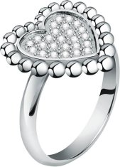 Morellato Romantický ocelový prsten s čirými krystaly Dolcevita SAUA14 (Obvod 52 mm)