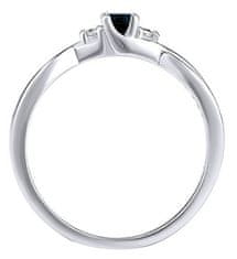 Silvego Stříbrný prsten s pravým přírodním safírem JJJR1100SAP (Obvod 53 mm)