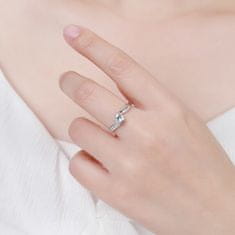 MOISS Elegantní stříbrný prsten s čirými zirkony R00005 (Obvod 48 mm)