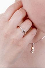 MOISS Půvabný stříbrný bicolor prsten se zirkony R0000 (Obvod 53 mm)