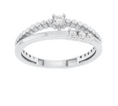 Brilio Silver Něžný stříbrný prsten se zirkony GR045W (Obvod 60 mm)