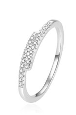 Beneto Třpytivý stříbrný prsten se zirkony AGG259 (Obvod 52 mm)
