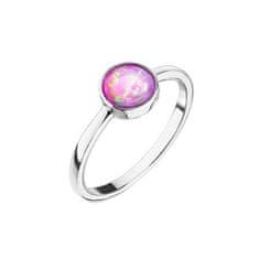 Evolution Group Stříbrný prsten s růžovým opálem 15001.3 pink (Obvod 54 mm)