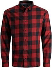 Jack&Jones Pánská košile JJEGINGHAM Slim Fit 12181602 Brick Red (Velikost S)