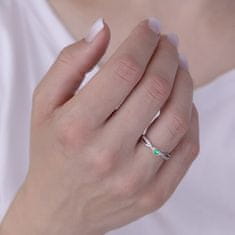 Silvego Stříbrný prsten s pravým přírodním smaragdem JJJR1100ER (Obvod 58 mm)