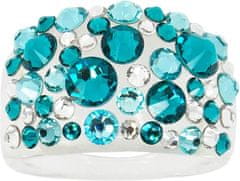 Levien Třpytivý prsten s krystaly Bubble Blue Zircon (Obvod 53 mm)