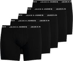 Jack&Jones Plus 5 PACK - pánské boxerky JACHUEY 12194944 Black (Velikost 4XL)