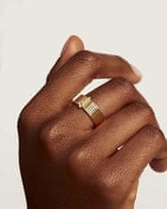 PDPAOLA Nadčasový pozlacený prsten se zirkony SUPER NOVA Gold AN01-614 (Obvod 52 mm)