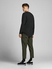 Jack&Jones Pánské triko JJENOA Long Line Fit 12190128 Black Relaxed (Velikost S)