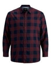 Jack&Jones Plus Pánská košile JJEGINGHAM Loose Fit 12183107 Port Royale (Velikost 3XL)