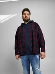 Jack&Jones Plus Pánská košile JJEGINGHAM Loose Fit 12183107 Port Royale (Velikost 3XL)