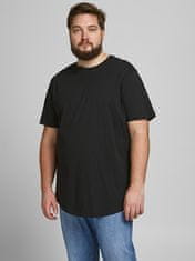 Jack&Jones Plus Pánské triko JJENOA Long Line Fit 12184933 Black (Velikost 5XL)