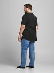 Jack&Jones Plus Pánské triko JJENOA Long Line Fit 12184933 Black (Velikost 5XL)