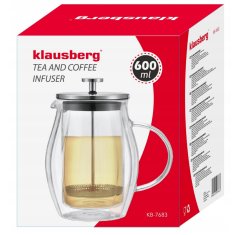 KLAUSBERG Pístový Spařovač Na Kávu/Tepelný Čaj 600Ml Klausberg Kb-7683