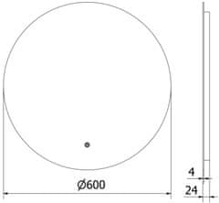 Mexen Mexen Erg osvětlené koupelnové zrcadlo, kulaté 60 cm, LED 6000K, 9823-060-060-611-00 - MEXEN