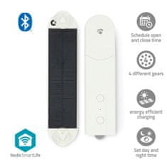 Nedis SmartLife chytrý ovladač žaluzií, Bluetooth, solární napájení, baterie 2000 mAh, USB (BTMR10WT)