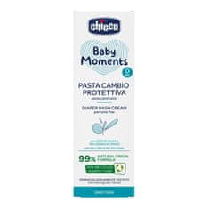 Chicco Krém na dětský zadeček Baby Moments bez parfému s 99% přírodních složek 100ml, 0m+